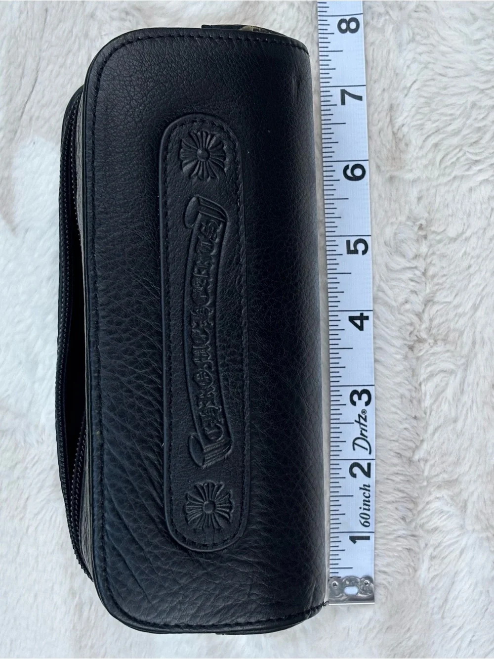 Chrome Hearts Black Leather Sunglass Case W/Card Holder